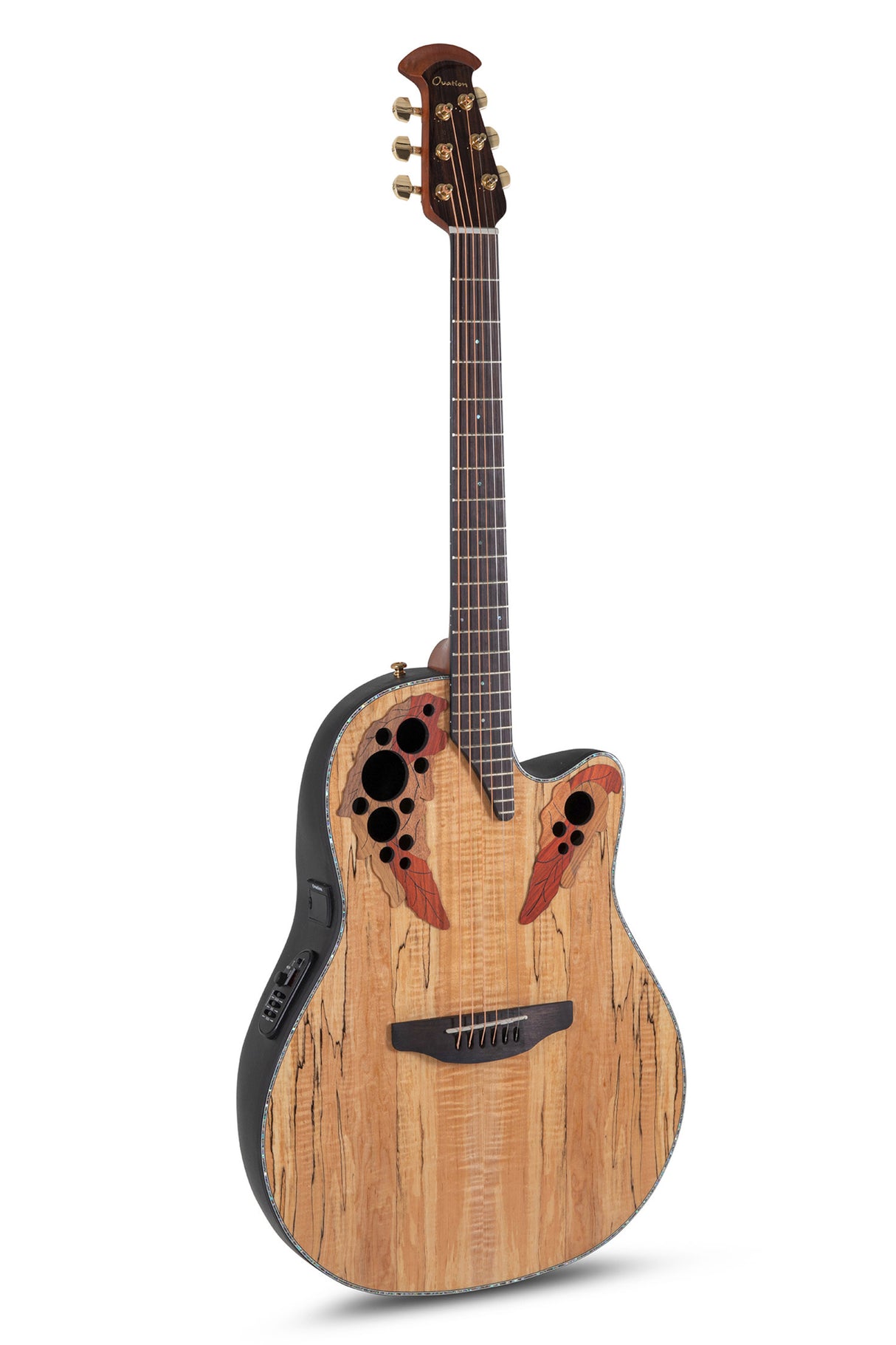 Ovation E-Acoustic Guitars Celebrity Elite Plus Mid Cutaway - Natural Spalted Maple (CE44P-SM-G)