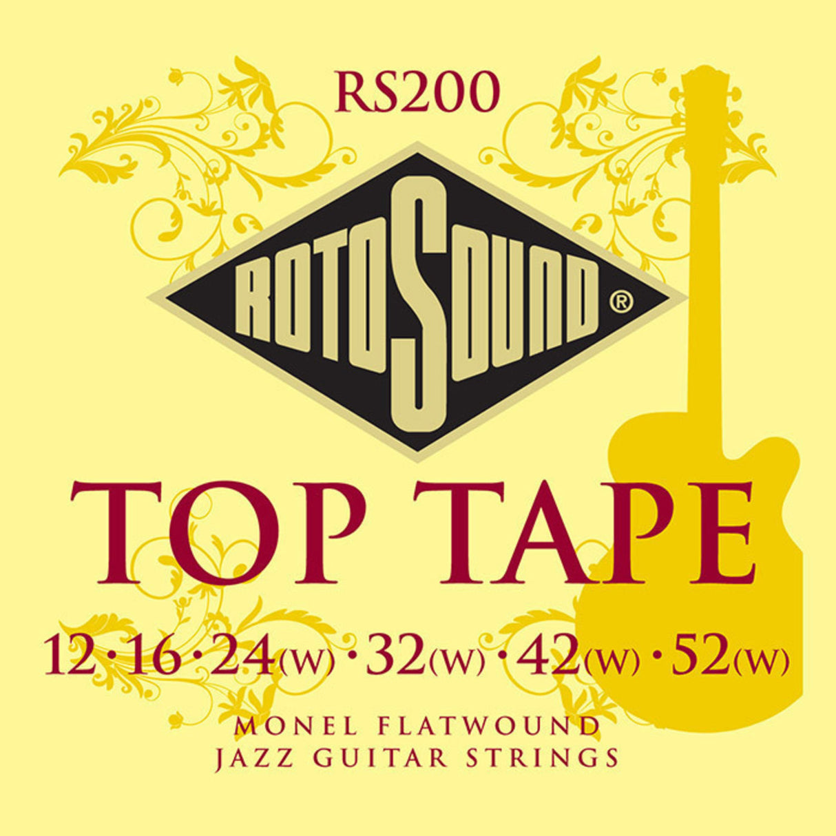 Rotosound Jazz Guitars Strings Flatwound - Flatwound set 12-52 (RS200)