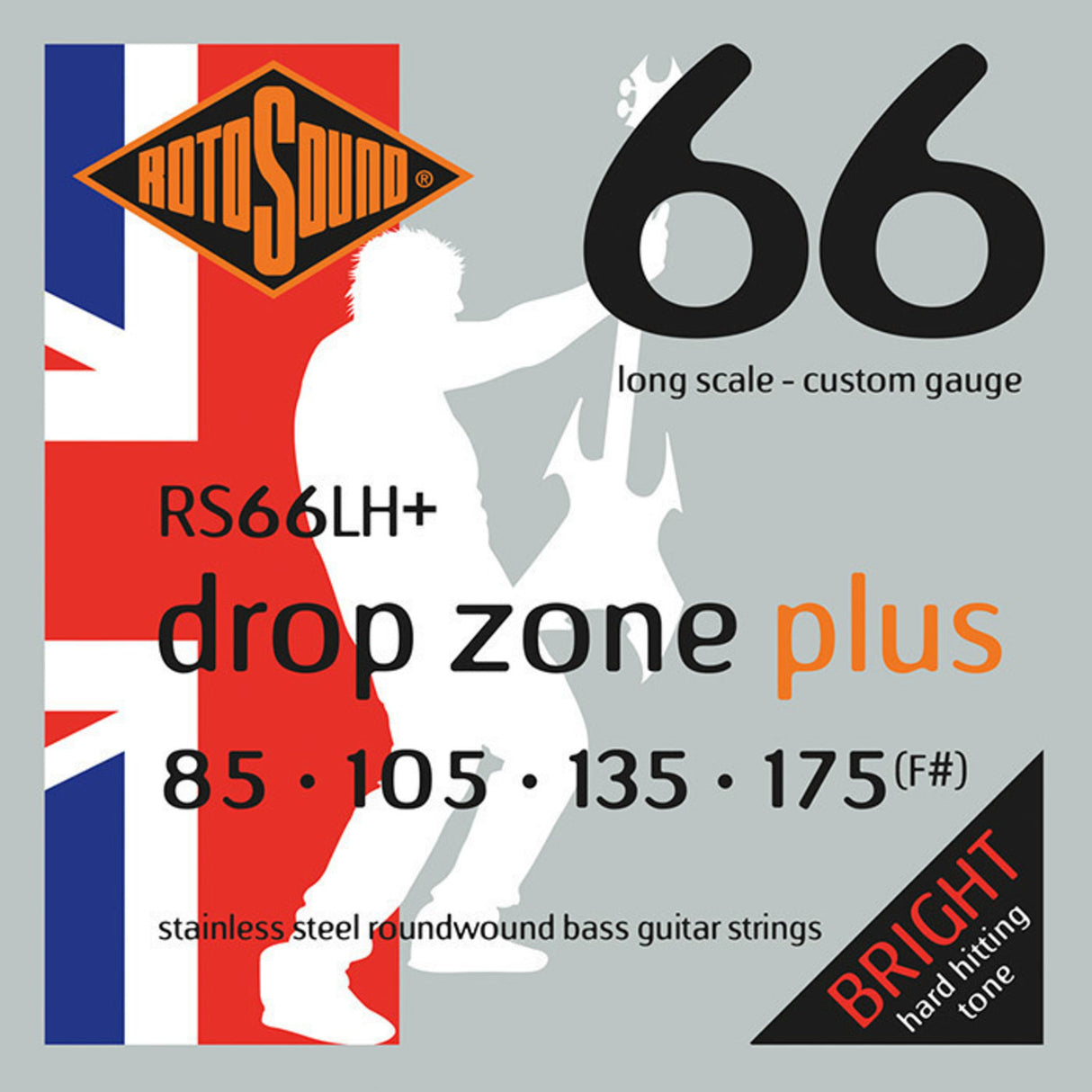 Rotosound E-Bass Strings Swing Bass 66 - Set 4-string DROP ZONE PLUS Custom 85-175 (RS66LH+)