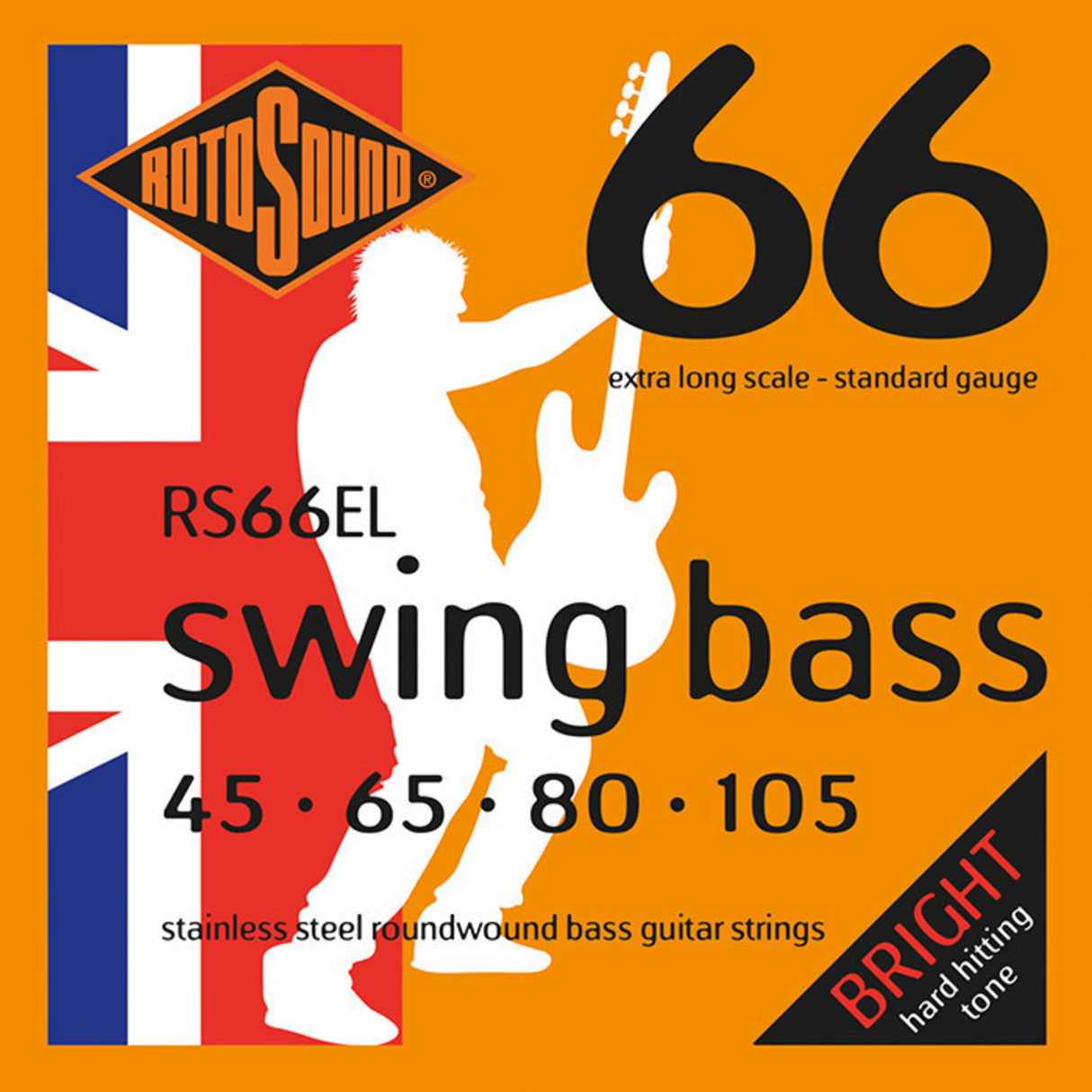 Rotosound E-Bass Strings Swing Bass 66 - Set 4-string Extra Long Custom 45-105 (RS66EL)