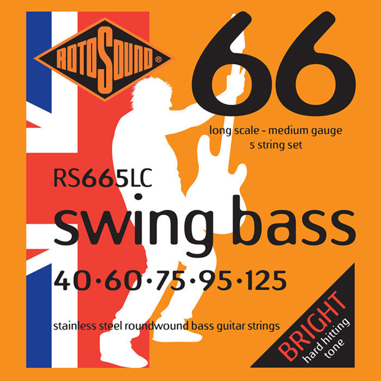 Rotosound E-Bass Strings Swing Bass 66 - Set 5-string Stainless Steel Medium 40-125 (RS665LC)