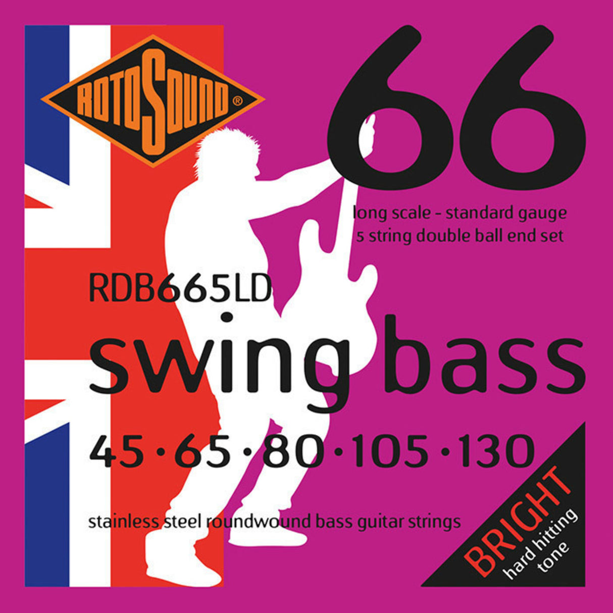 Rotosound E-Bass Strings Swing Bass 66 Double Ball End - Set 5-str. Standard 45-105 Double Ball (RDB665LD)