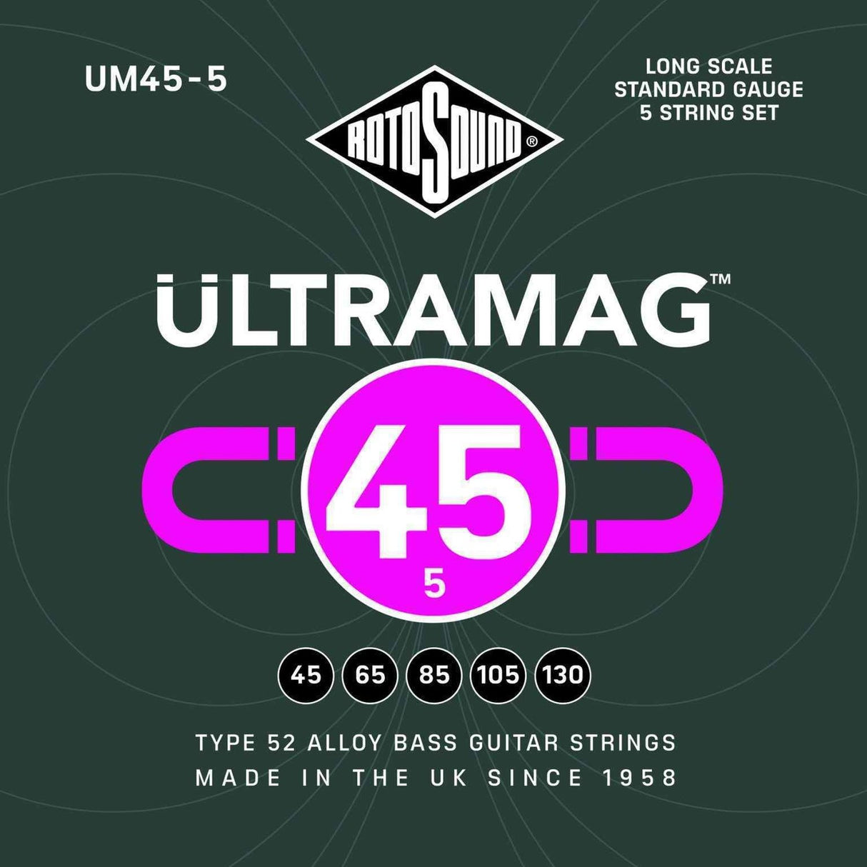 Rotosound E-Bass Strings Ultramag - Set 5-string Standard 45-130 (UM45-5)