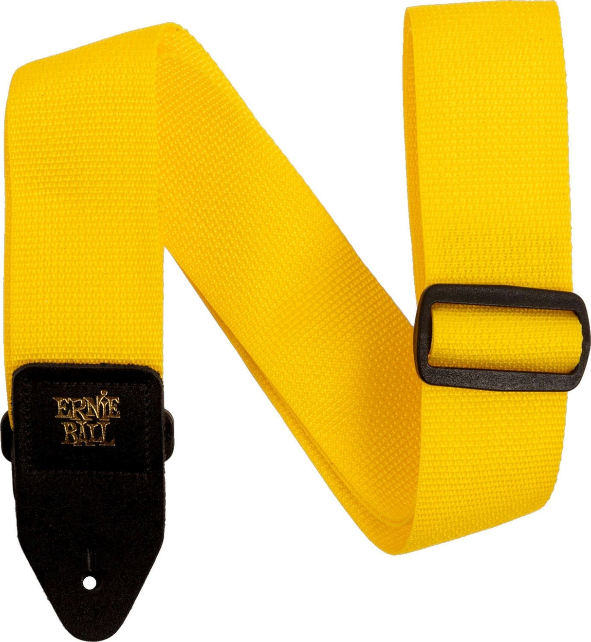 Ernie Ball 5351 PolyPro Guitars Strap Yellow with Black Leath