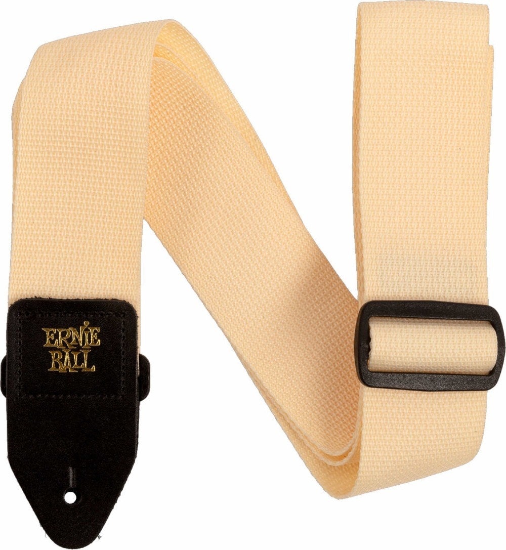Ernie Ball 5354 PolyPro Guitars Strap Cream with Black Leathe