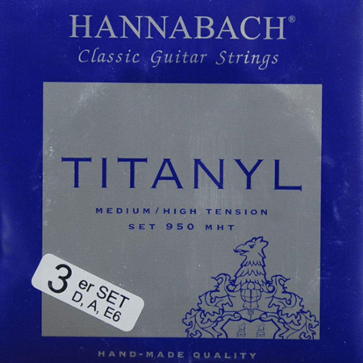 Hannabach strings for classical guitar Series 950 Medium/High Tension Titanyl - set of 3 bass strings (9507MHT)