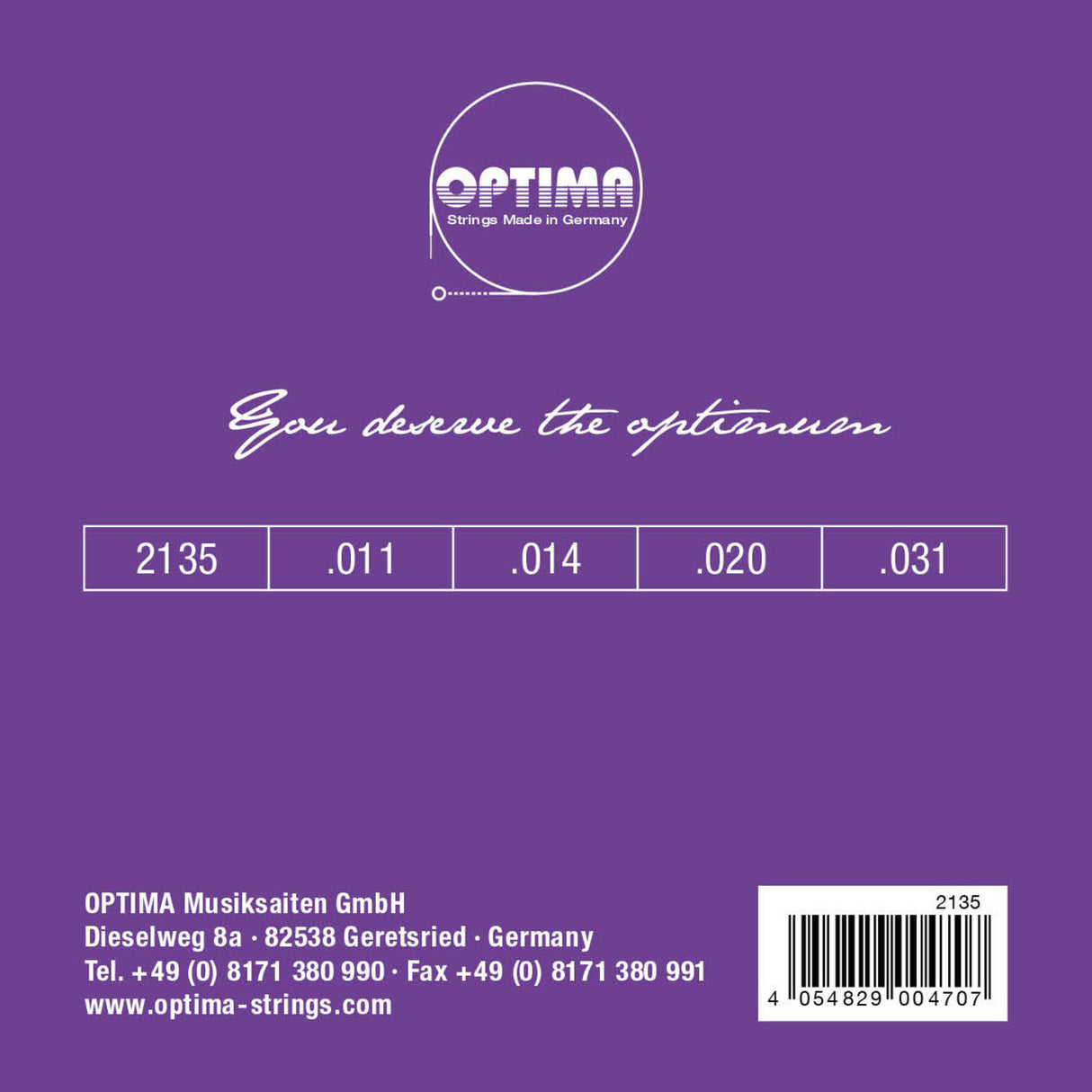 Optima strings for mandolin - Set (2135)