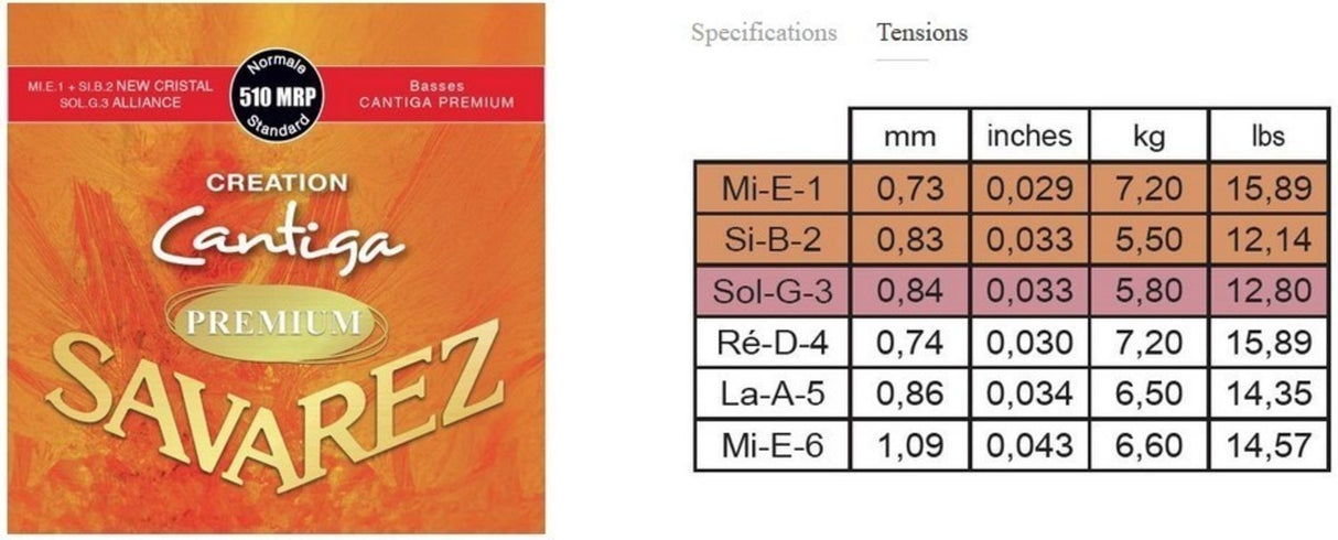Savarez Strings for classic guitars Creation Cantiga Premium - Set (510MRP)