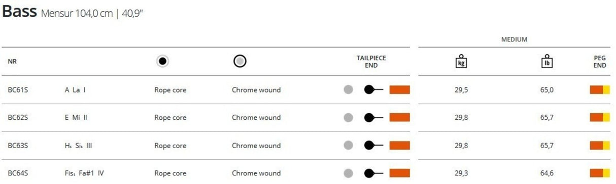 Thomastik-Infeld Double bass strings Belcanto - A x (BC61S)