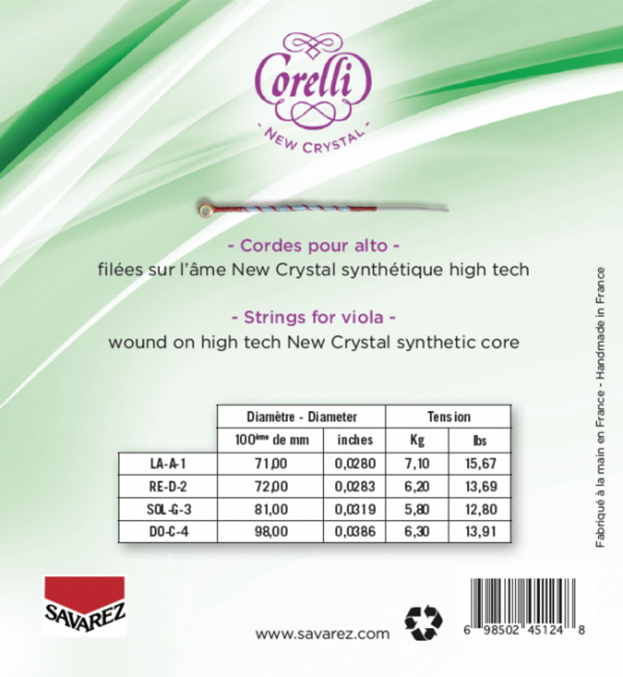 Corelli Violins strings New Crystal - medium-light (700ML)