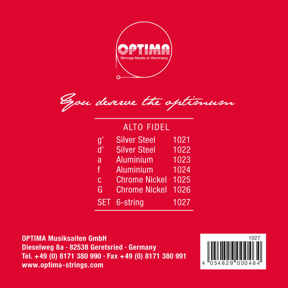 Optima Fidel strings Steel - 6-string set (1027)