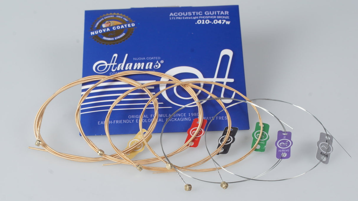 Adamas Strings for Acoustic Guitars Nuova Phosphor Bronze Coated - Also Suitable for People with Allergy (1717NU)
