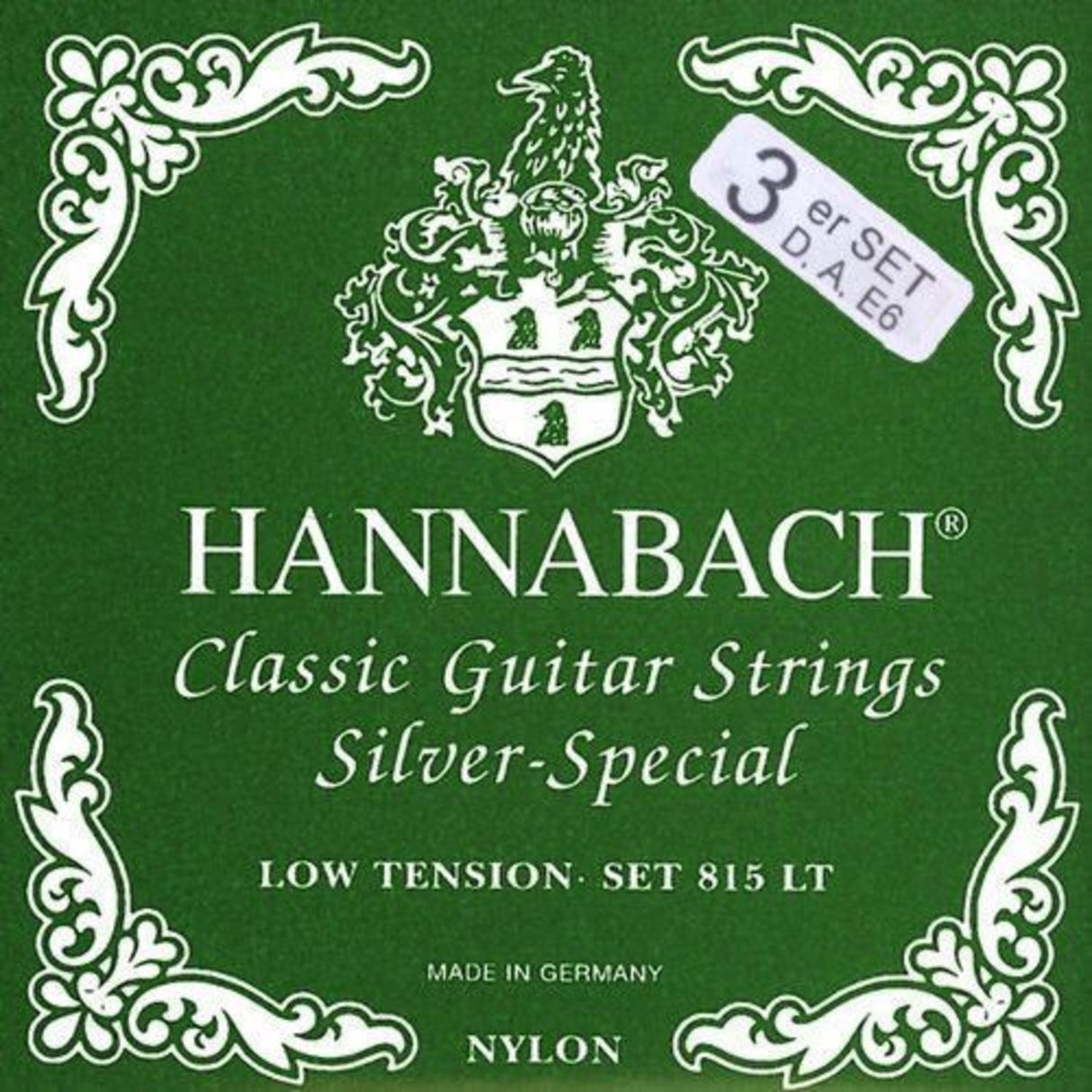 Hannabach strings for classical guitar Series 815 Low Tension Silver special - Set of 3 bass strings (8157LT)