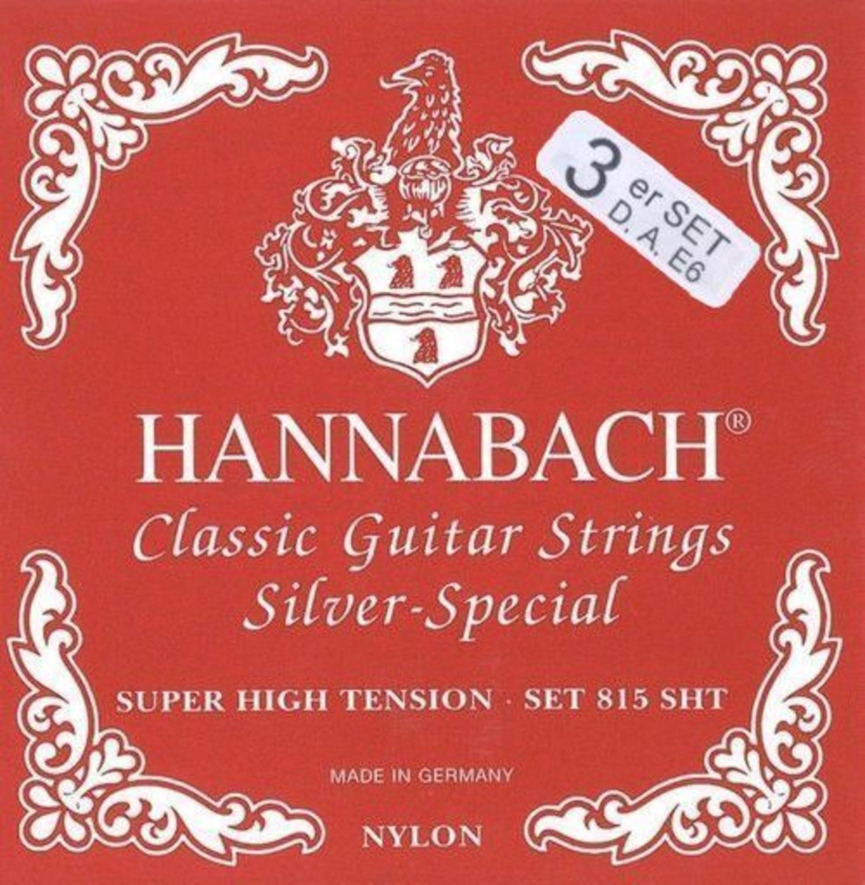Hannabach strings for classical guitar Series 815 Super High Tension Silver special - Set of 3 bass strings, super high (8157SHT)