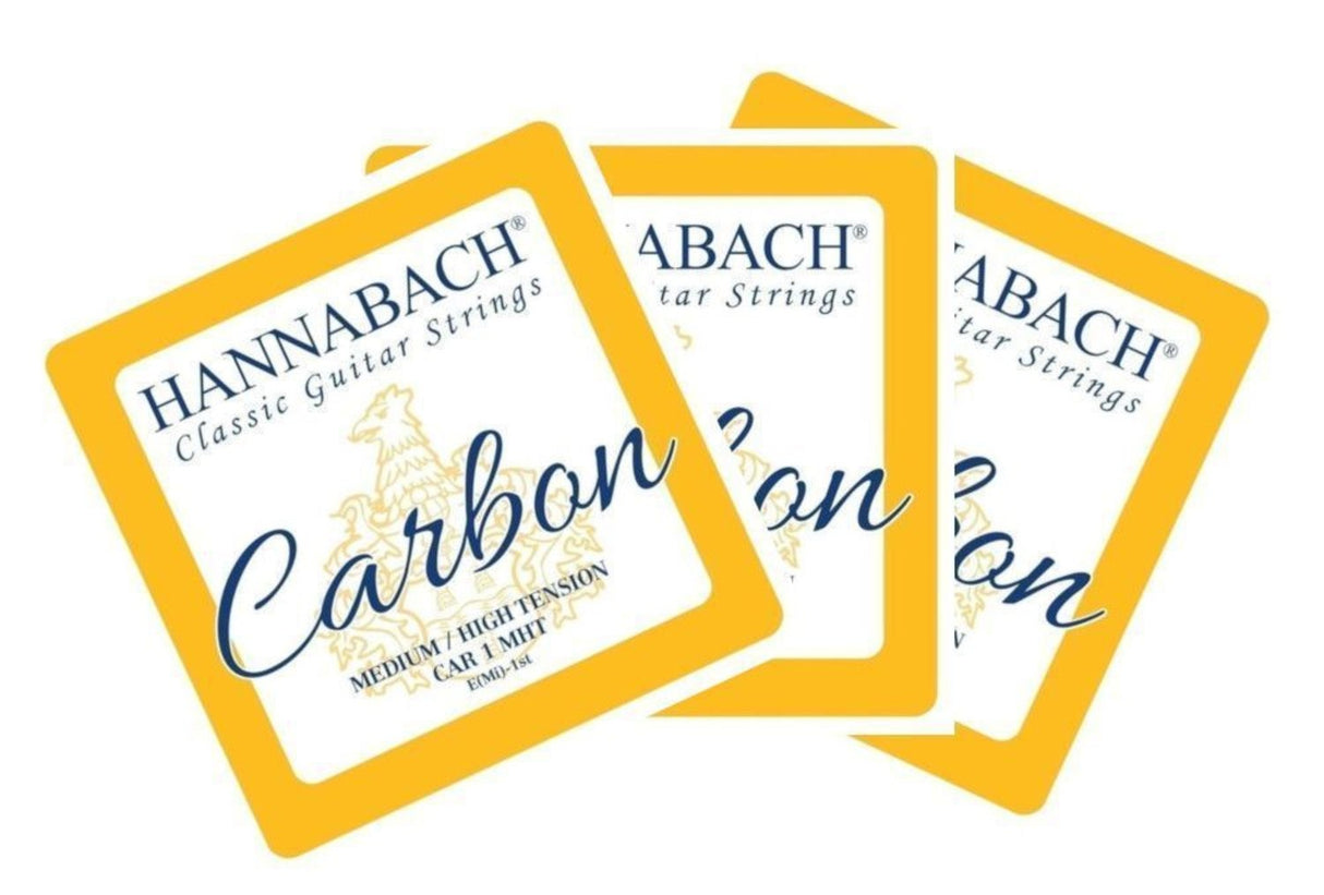 Hannabach Strings for classical guitar CARBON Medium/High tension Discant - Set of 3 treble (CAR8MHT)