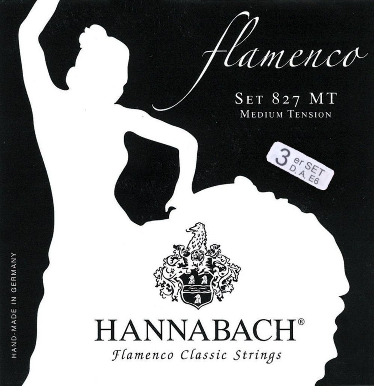 Hannabach Strings for classical guitars Serie 827 Medium Tension Flamenco - Set of 3 Bass (8277MT)