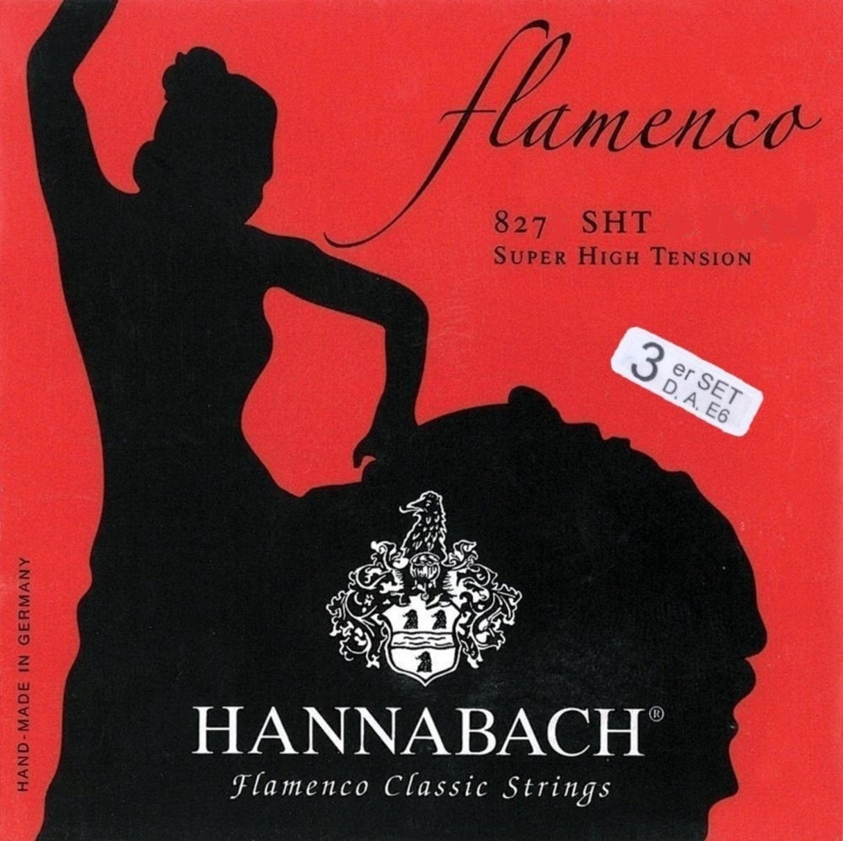Hannabach Strings for classical guitars Serie 827 Super High Tension Flamenco - Set of 3 Bass (8277SHT)