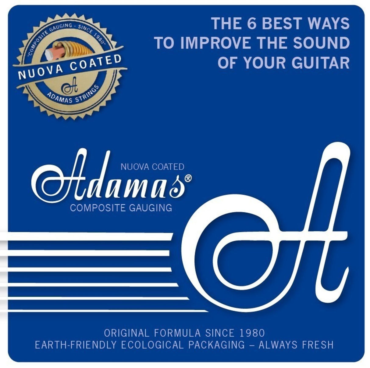 Adamas Strings for Acoustic Guitars Nuova phosphor bronze coated set (3) - Set of 3 Ex-Light .010 (1717NU-3)