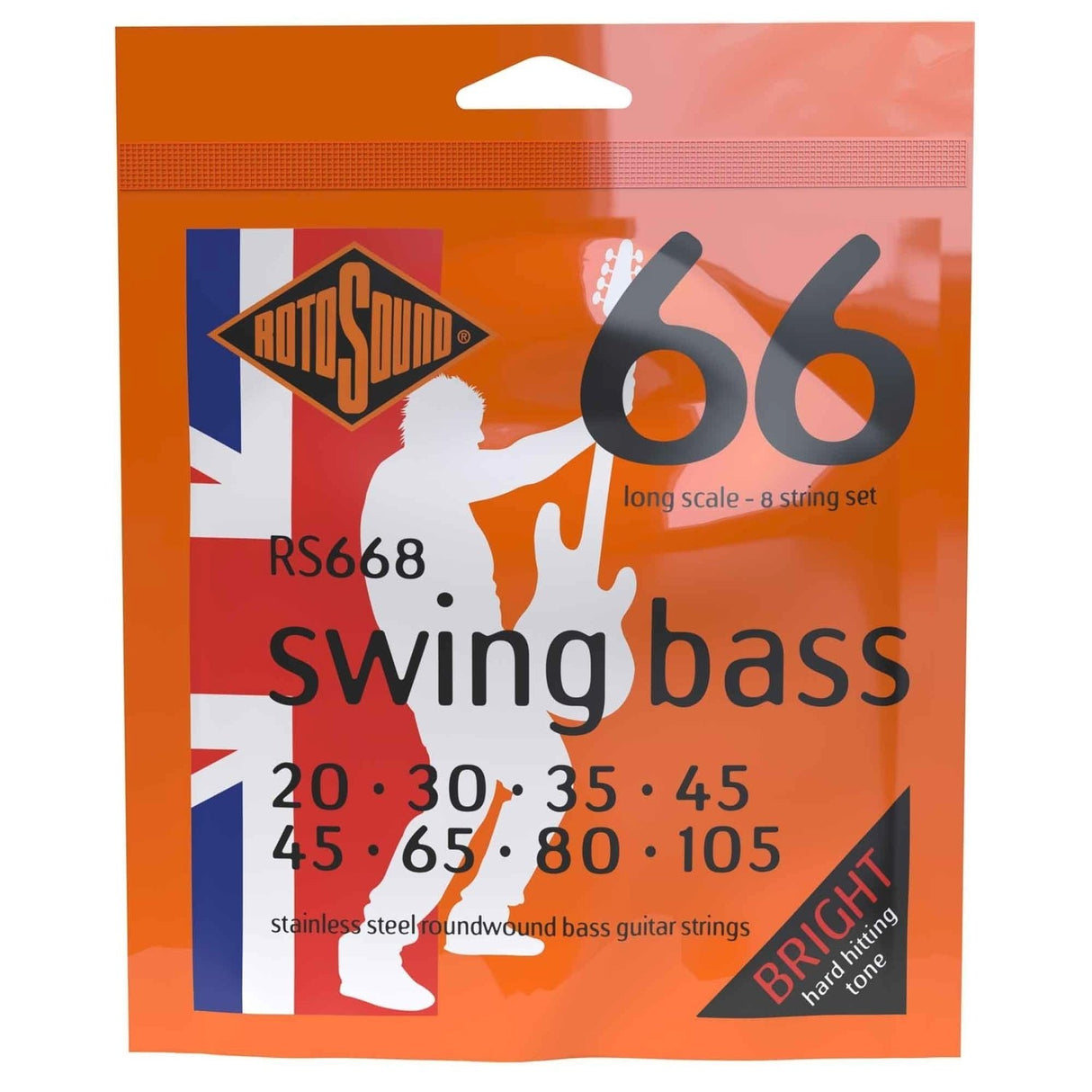 Rotosound E-Bass strings Swing Bass 66 - Set 8-string Stainless Steel 45-105 (RS668)