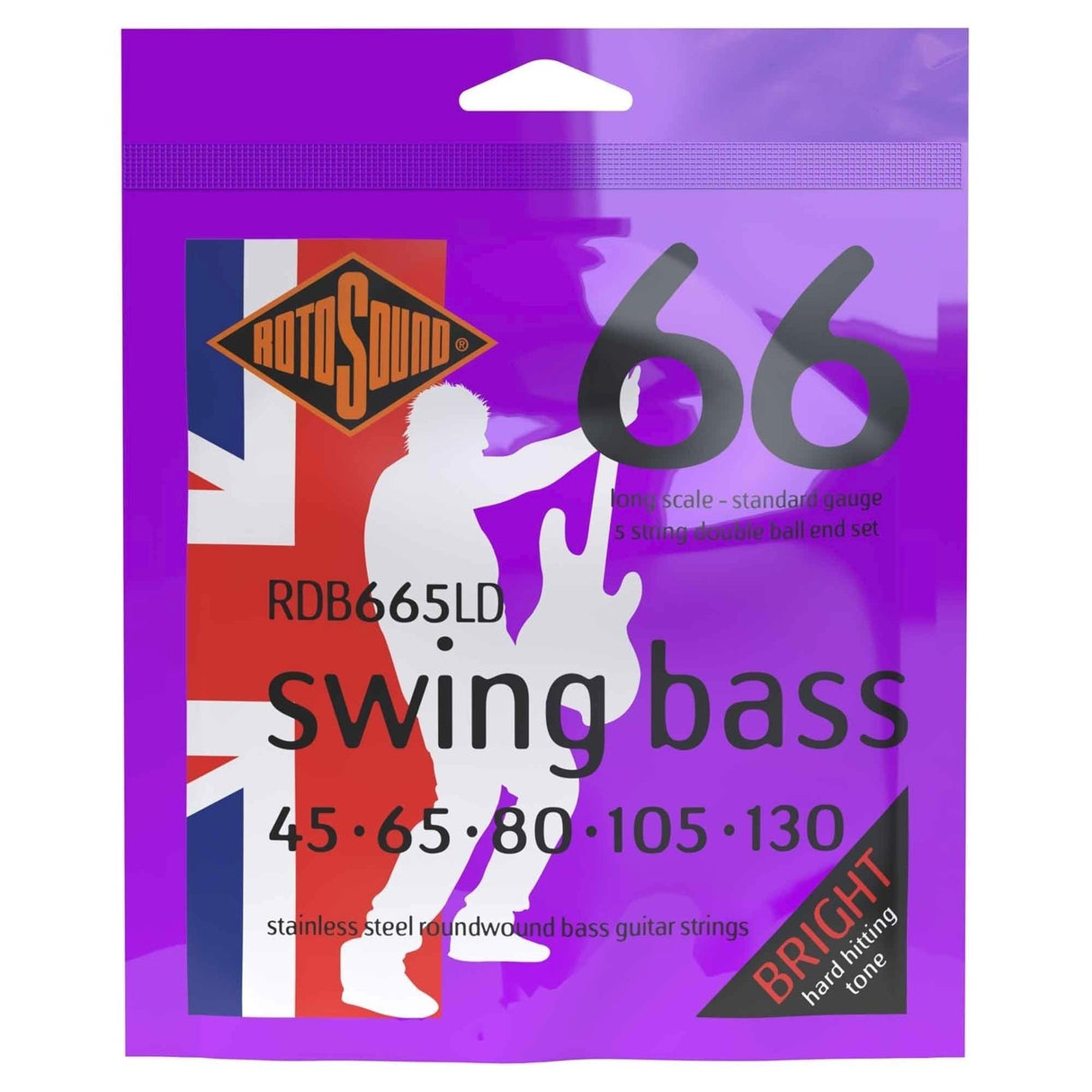 Rotosound E-Bass Strings Swing Bass 66 Double Ball End - Set 5-str. Standard 45-105 Double Ball (RDB665LD)