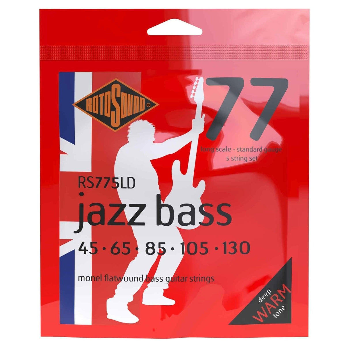 Rotosound Jazz Bass strings Jazz Bass 77 - set 5-string flatwound standard 45-130 (RS775LD)