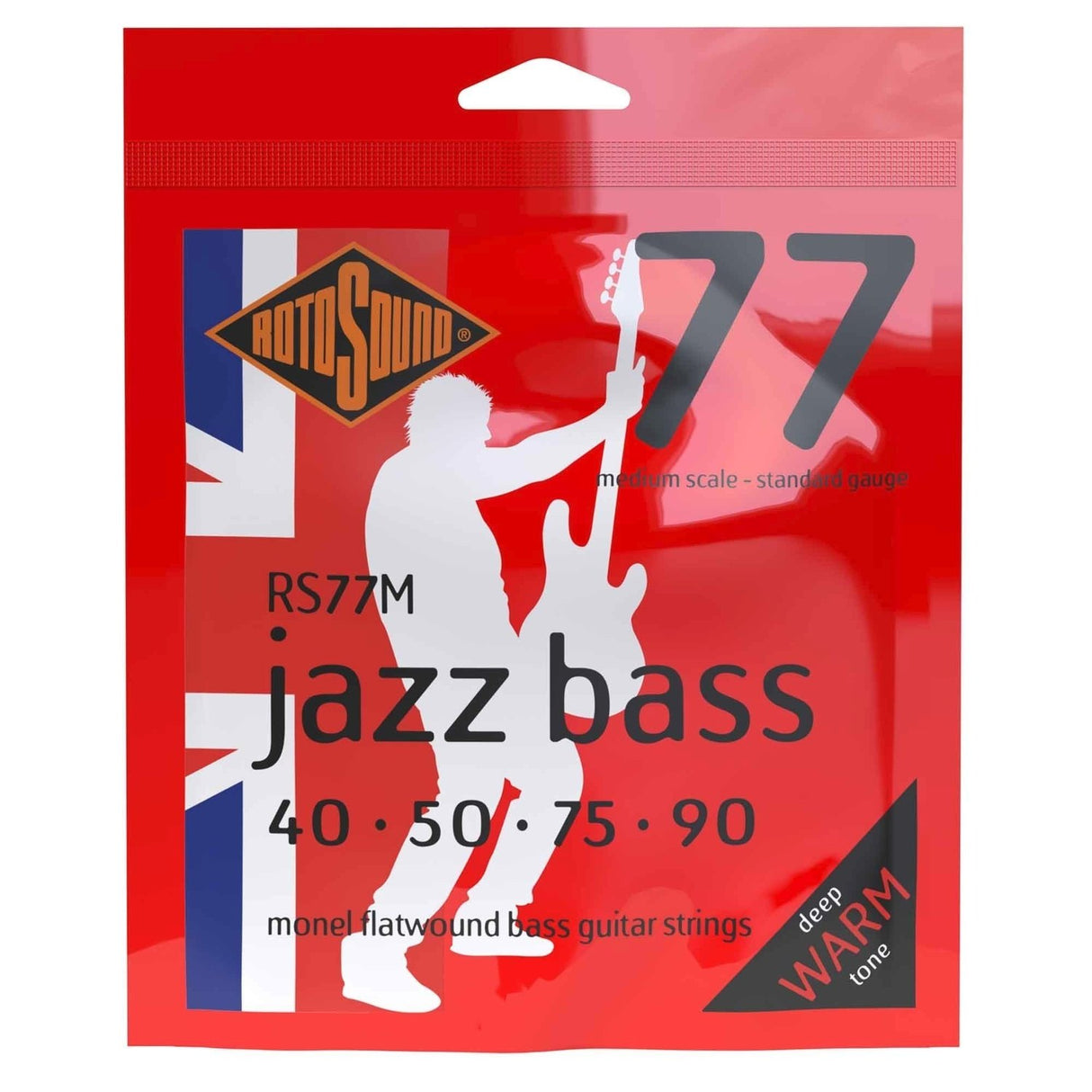 Rotosound Jazz Bass strings Jazz Bass 77 - 4-string set, Medium 40-90 //Medium scale length (30.5"/772mm to 32"/810mm) (RS77M)