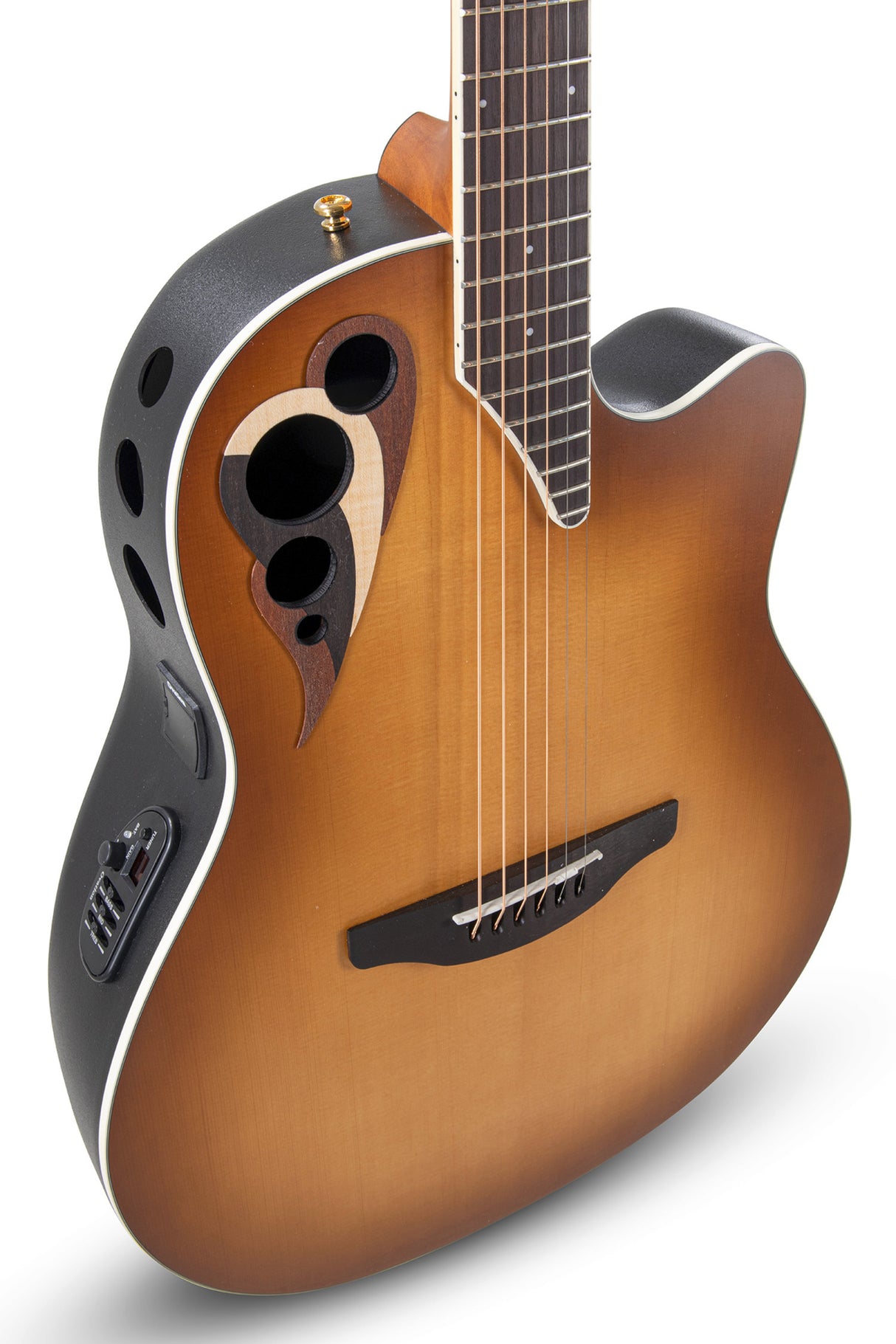 Ovation E-Acoustic Guitars Celebrity Elite Deluxe Deep Contour - Peach Burst Satin (CDX40-PB-G)