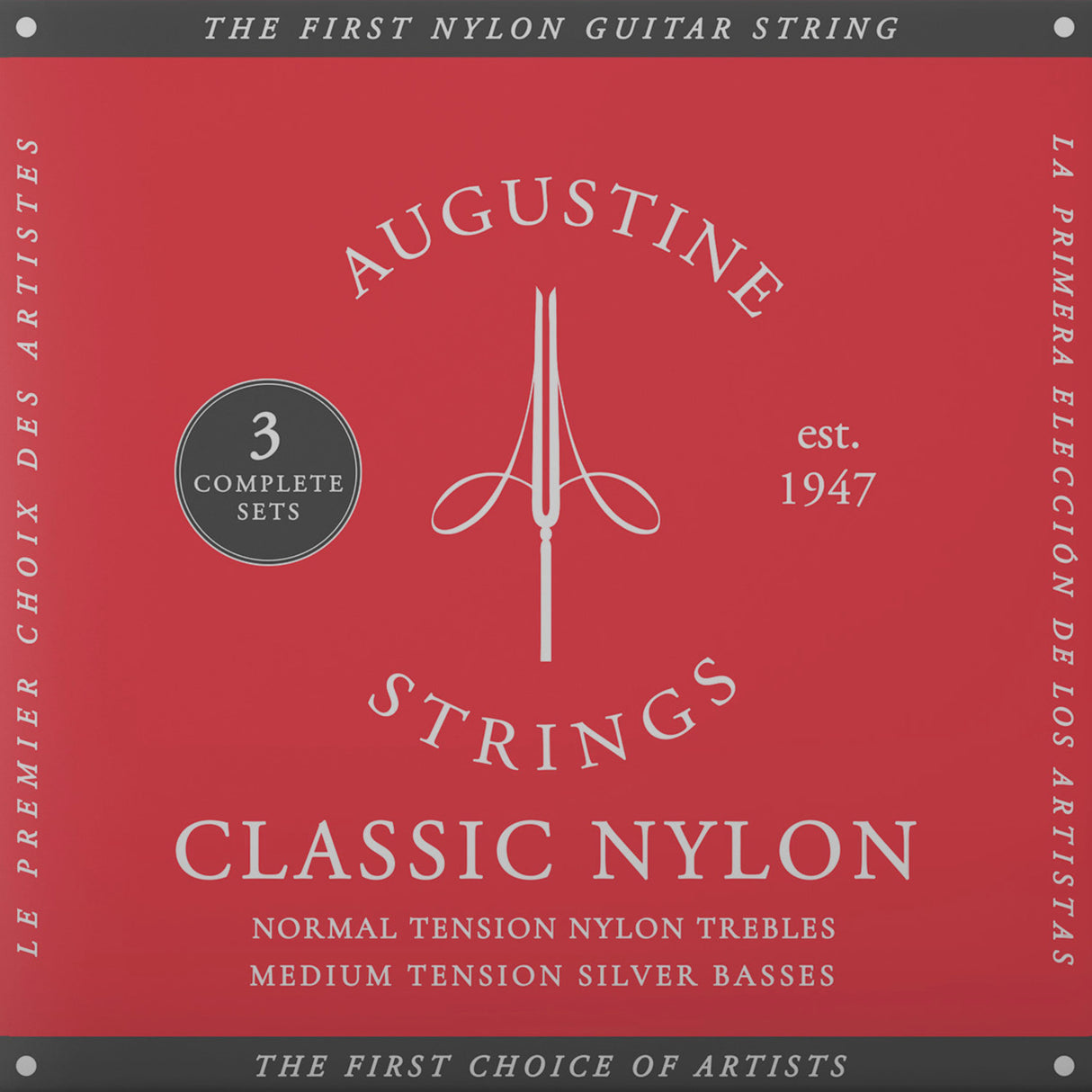 Augustine Strings for classical guitar Classic Label - 3 x Set Classic Red (normal/medium)