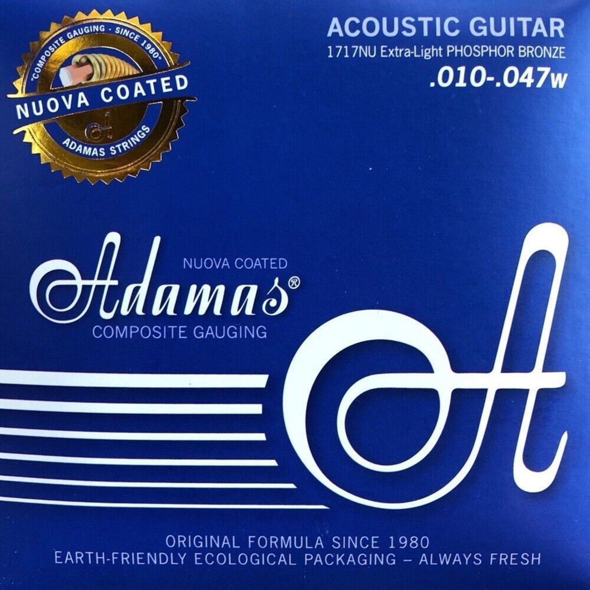 Adamas Strings for Acoustic Guitars Nuova Phosphor Bronze Coated - Also Suitable for People with Allergy (1717NU)