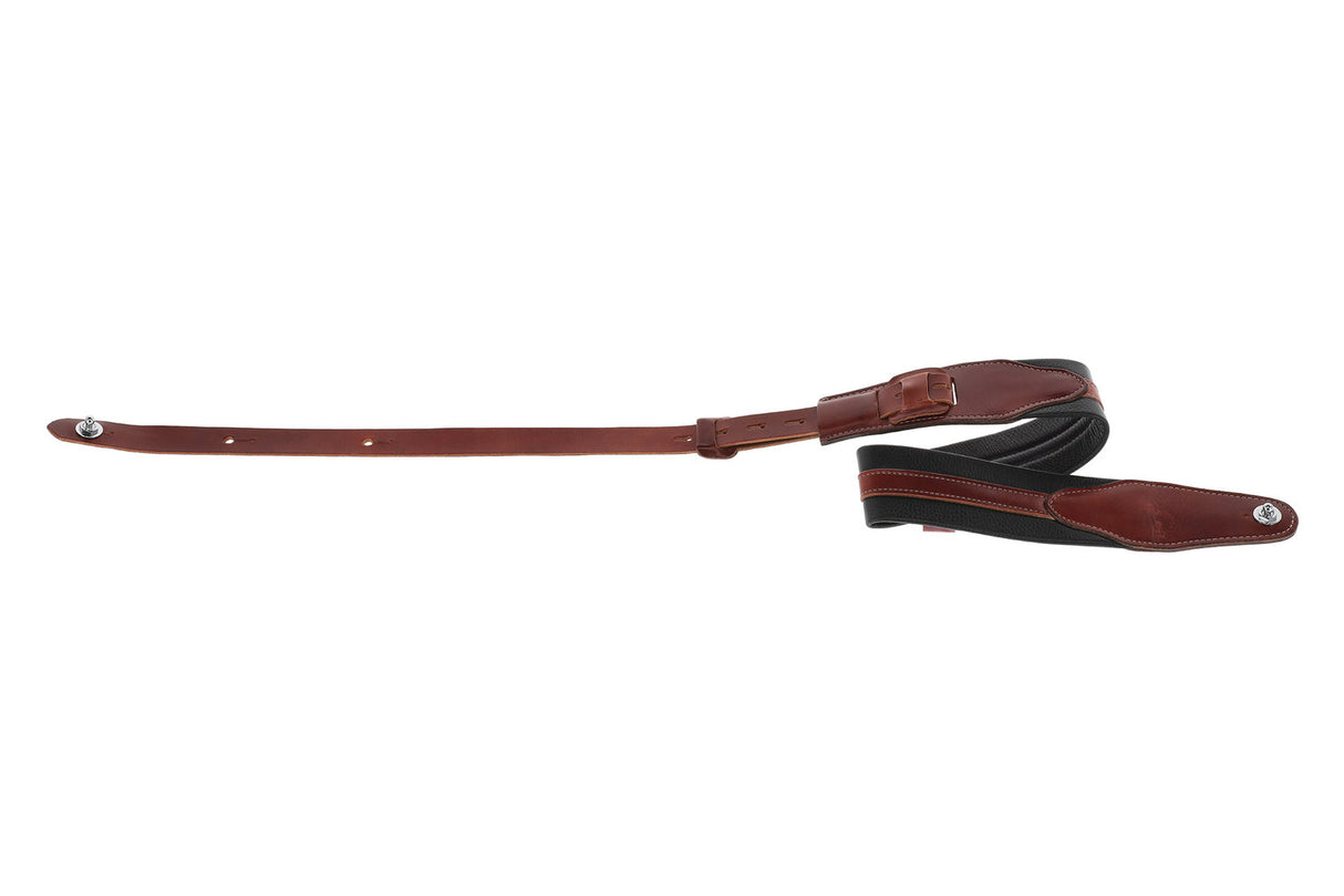 GEWA Guitars Straps Prestige 65 padded Security Locks - black croc/brown