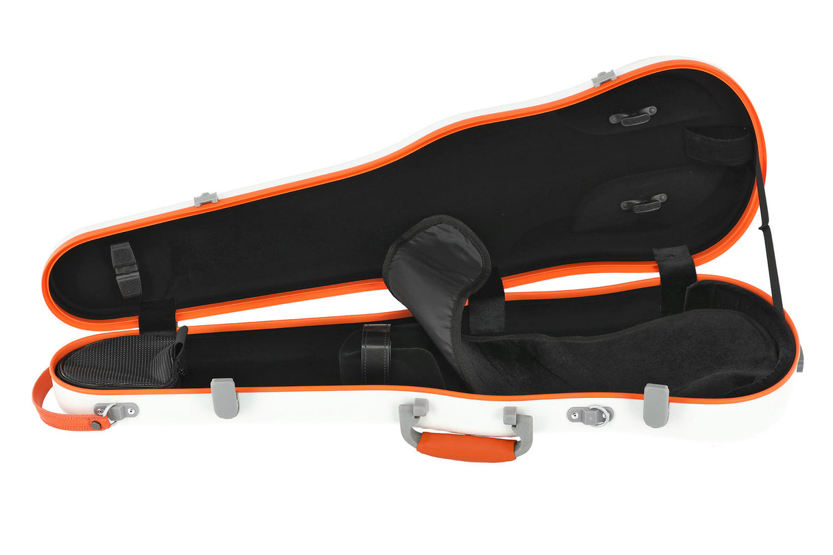 PURE GEWA Form-shaped violin cases Polycarbonate FUN - 4/4 - 1/2 (White / Blacj)