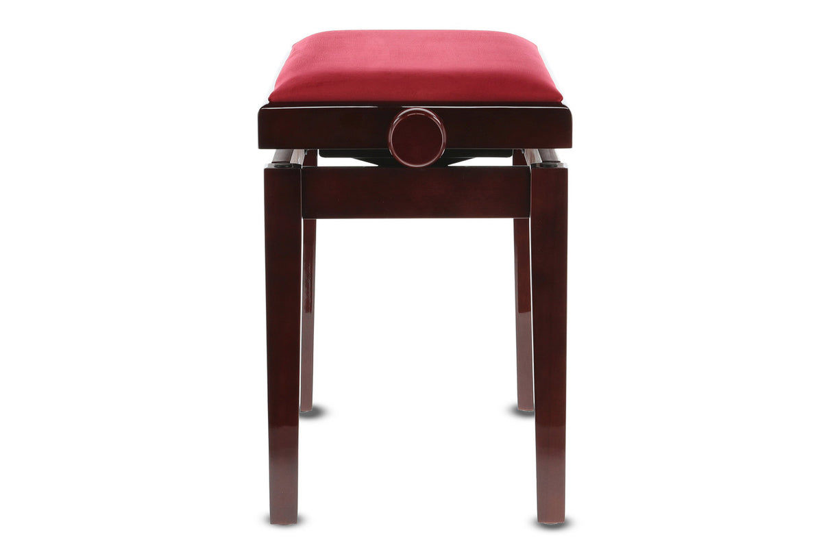 GEWA Piano bench Deluxe - High-gloss mahogany (Dark red seat)