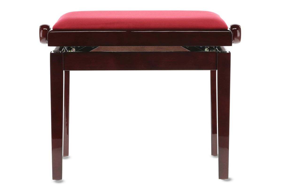 GEWA Piano bench Deluxe - High-gloss mahogany (Dark red seat)