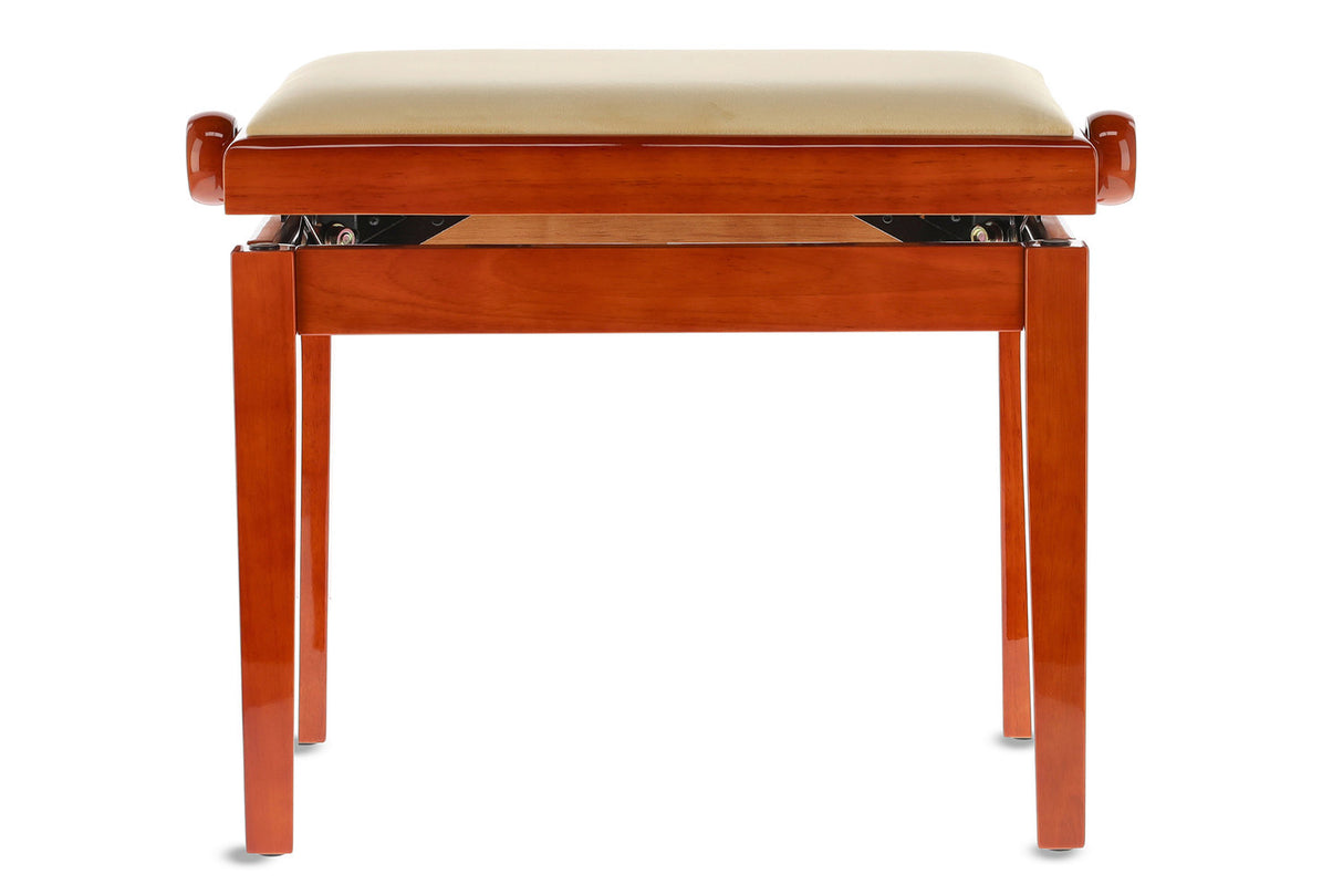 GEWA Piano bench Deluxe - High-gloss cherry (Beige seat)