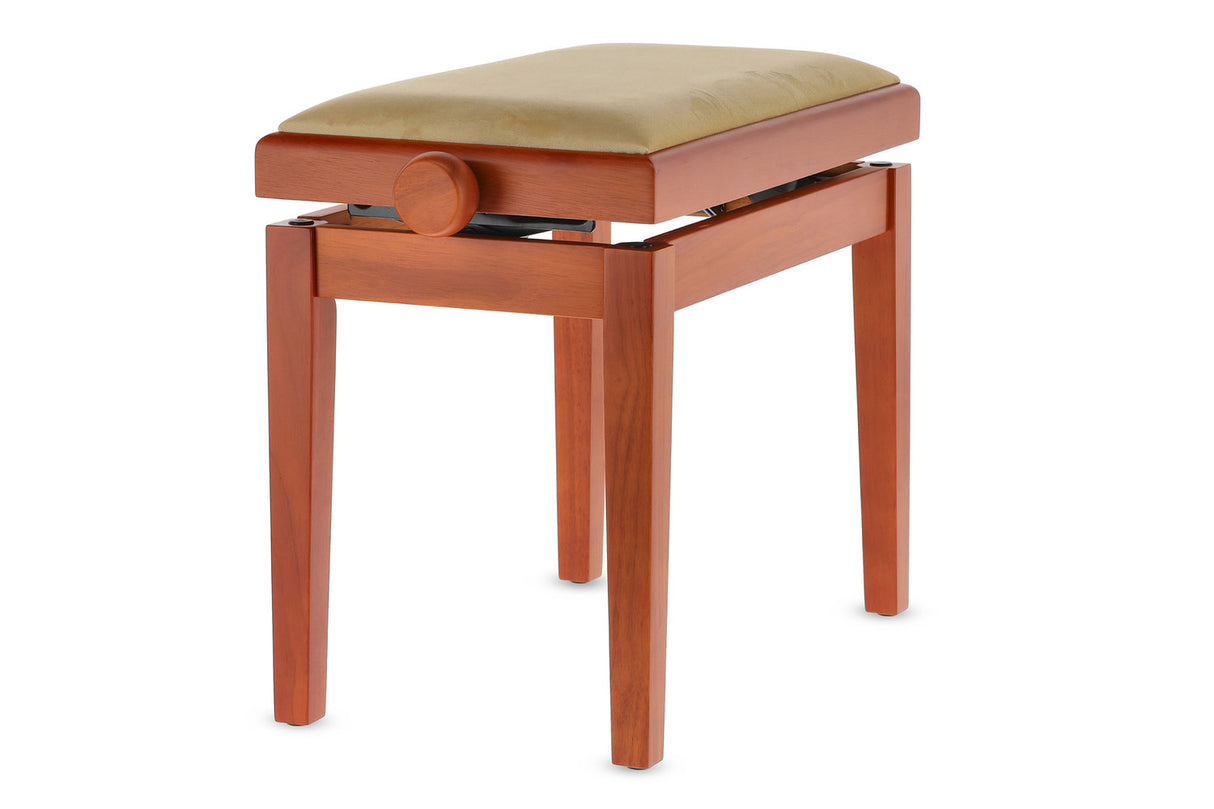 GEWA Piano bench Deluxe - Matt cherry (Beige seat)