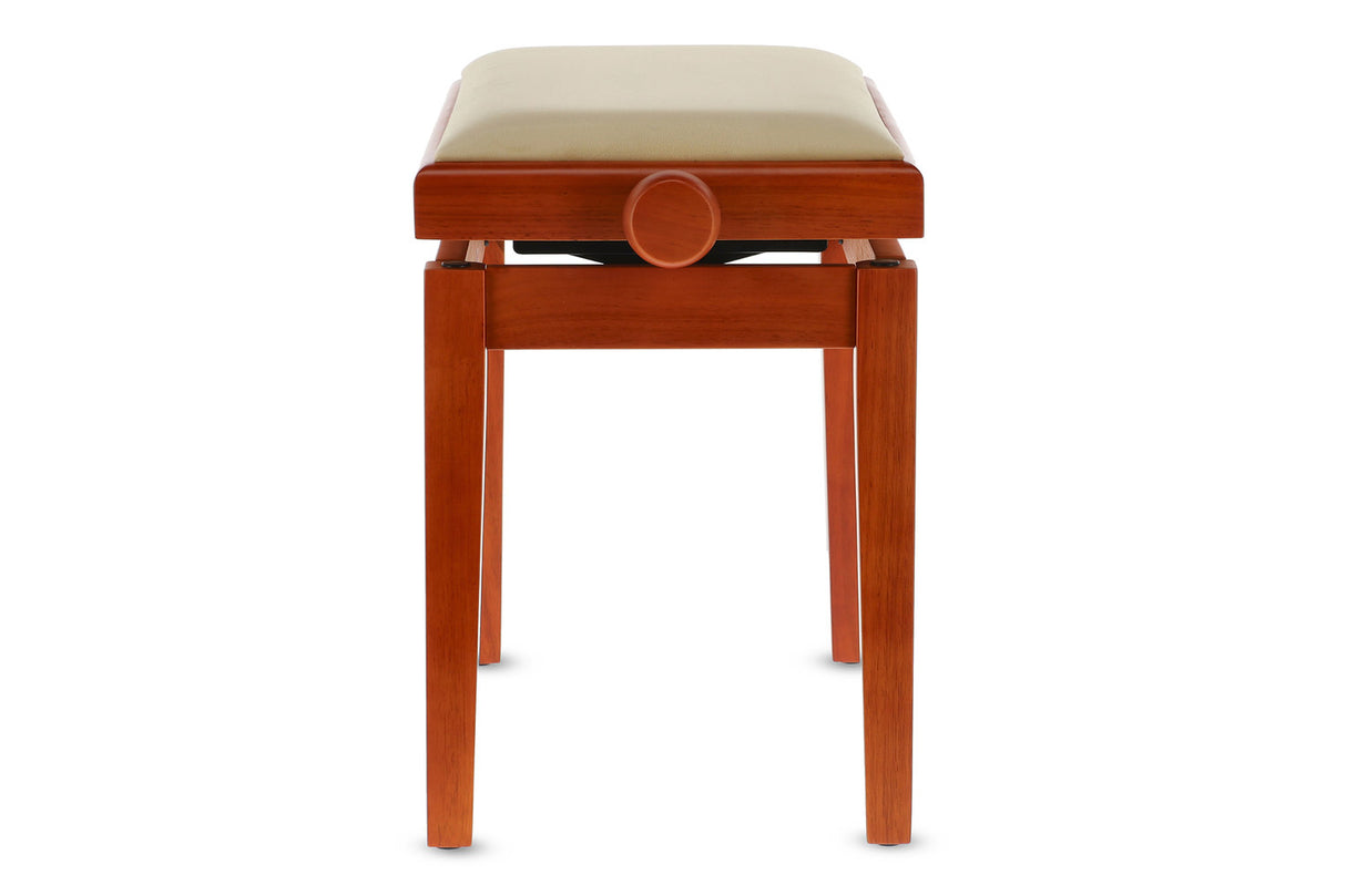 GEWA Piano bench Deluxe - Matt cherry (Beige seat)