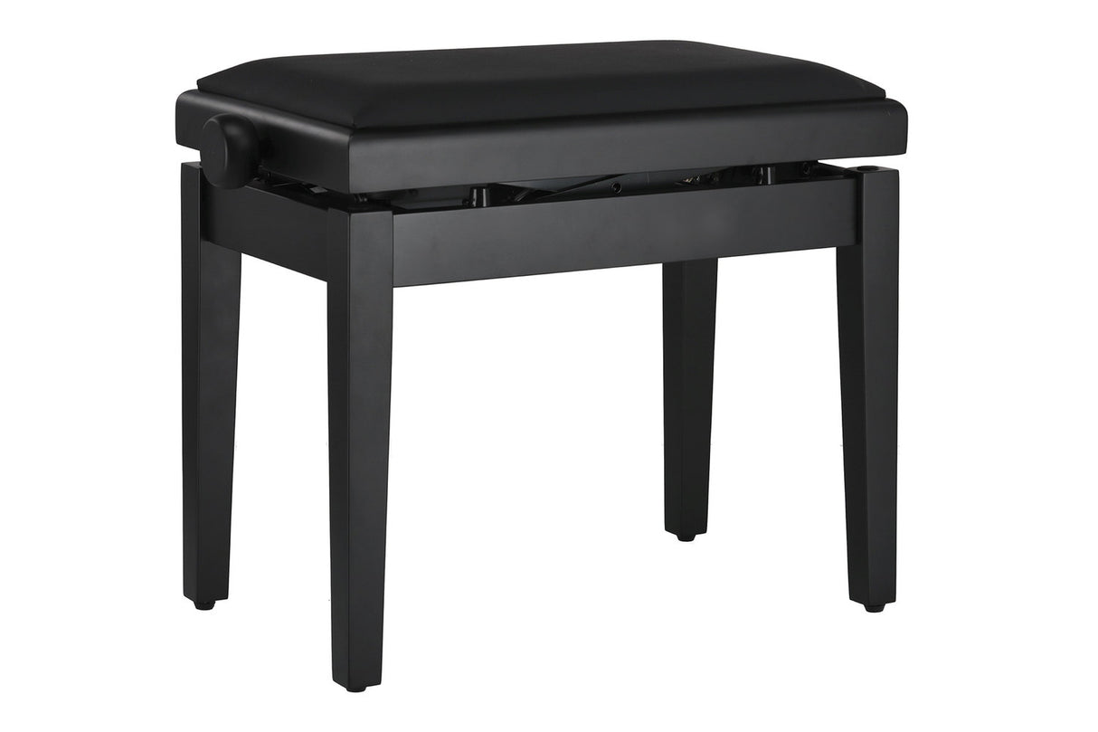 GEWA Deluxe Autolift piano bench, vinyl - Black matte (Black seat)