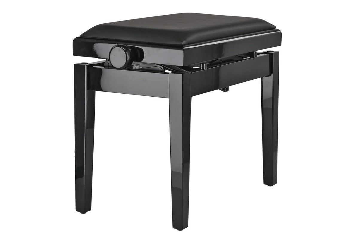 GEWA Deluxe Autolift piano bench, vinyl - Black high gloss (Black seat)