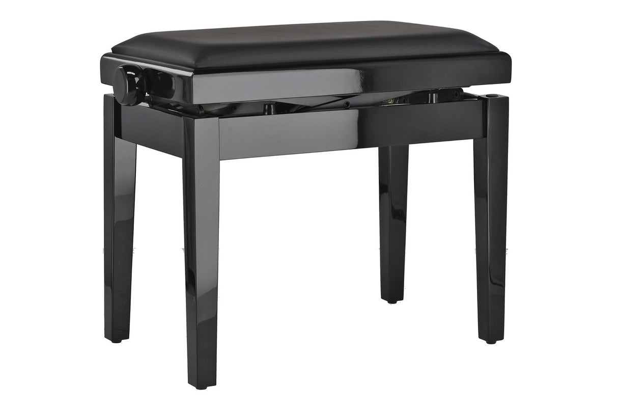 GEWA Deluxe Autolift piano bench, vinyl - Black high gloss (Black seat)
