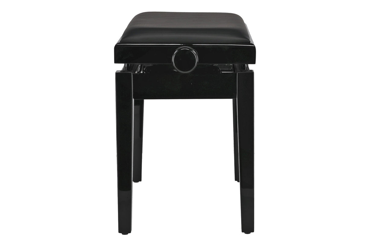 GEWA Deluxe Autolift piano bench, vinyl - Black high gloss (Black seat)
