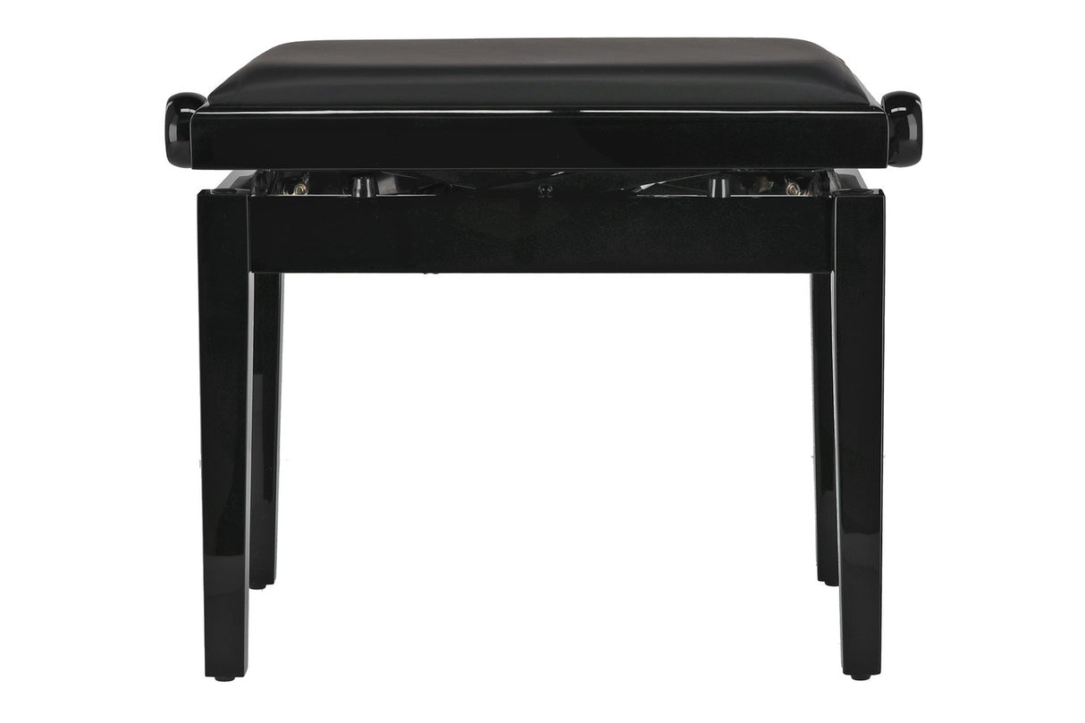 GEWA Deluxe Autolift piano bench, vinyl - Black high gloss (Black seat)