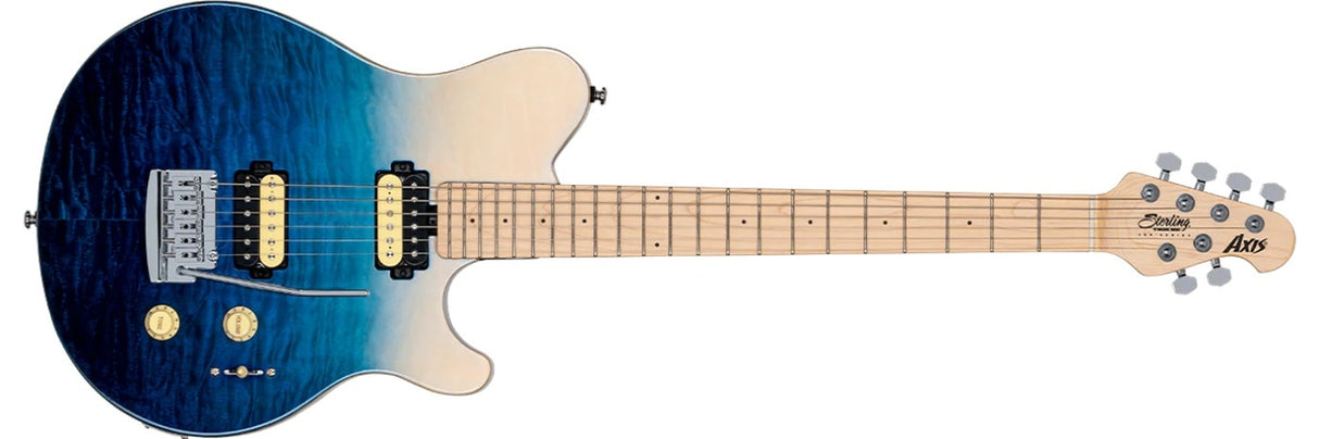 Sterling By Music Man Axis AX3QM, Spectrum Blue
