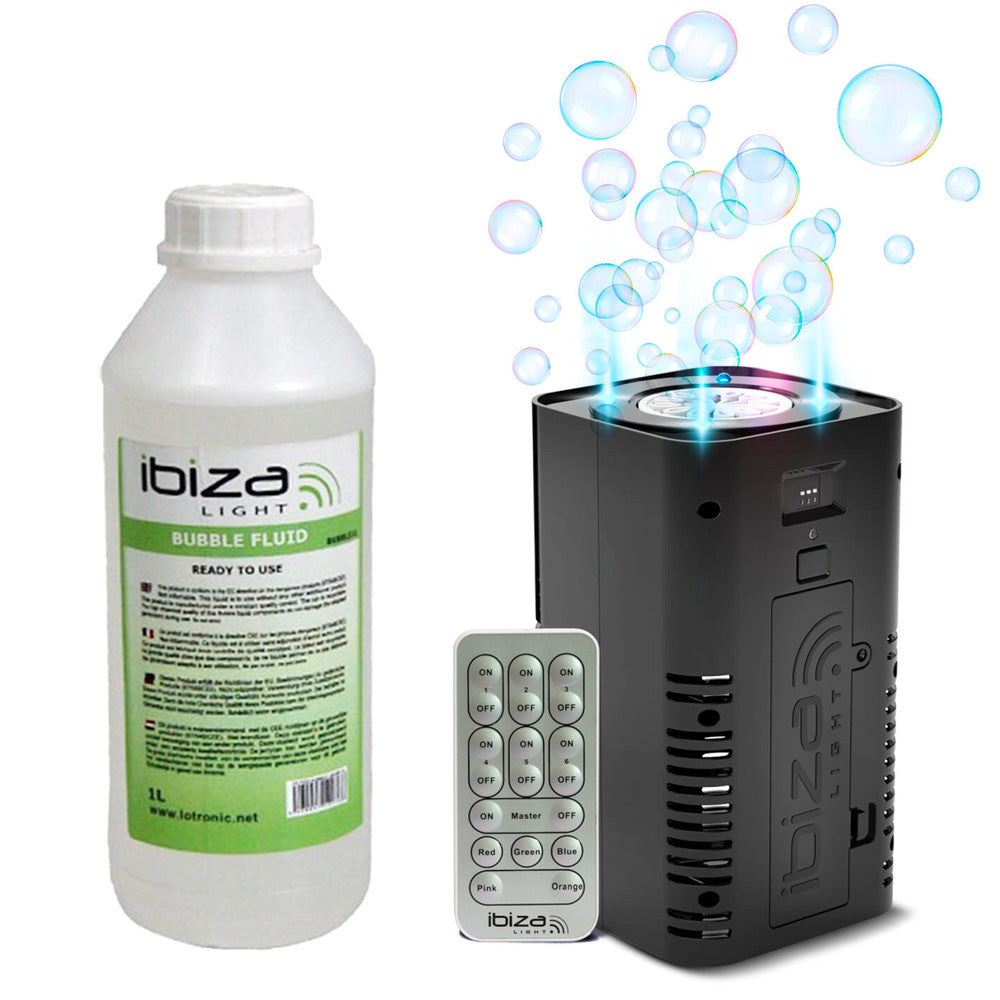 Ibiza LED Battery-Powered Bubble Machine/Liquid