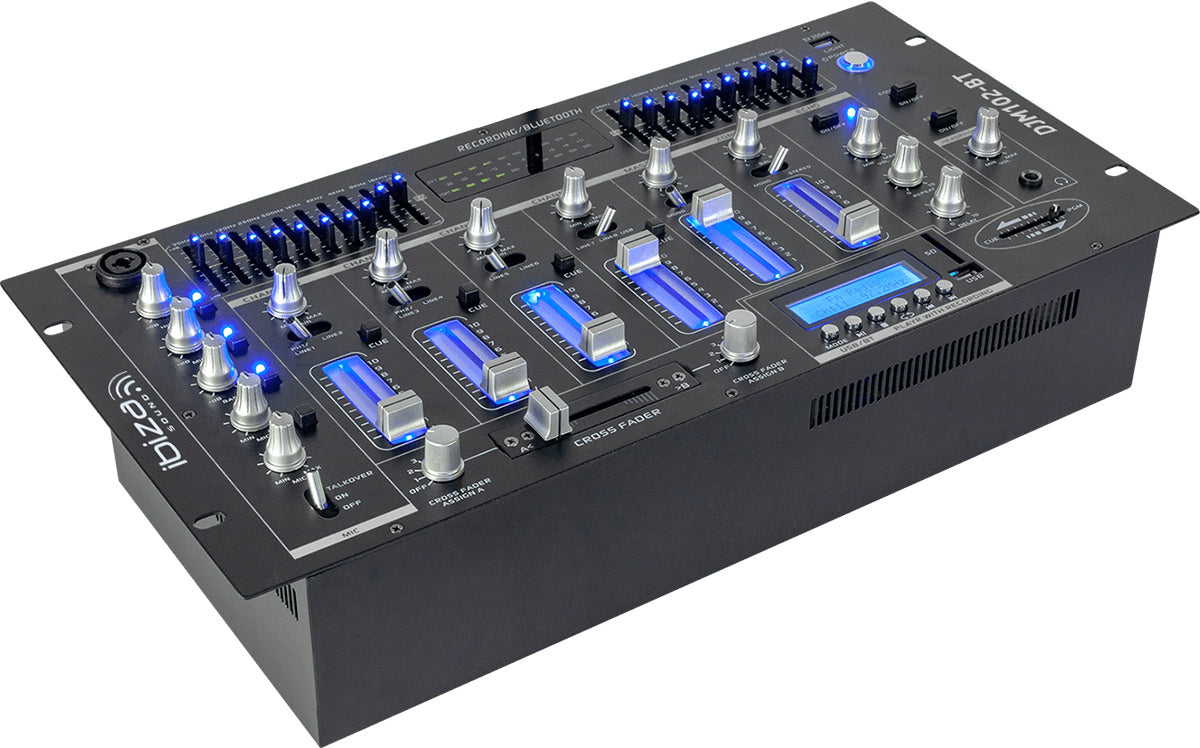 Ibiza 6-channel Mixer/12 inputs w. USB and Bluetooth