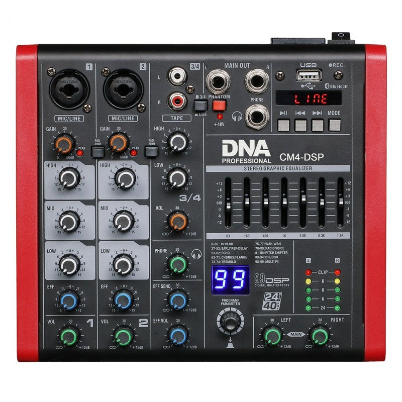 DNA CM4-DSP sound mixer USB MP3 Bluetooth Phantom