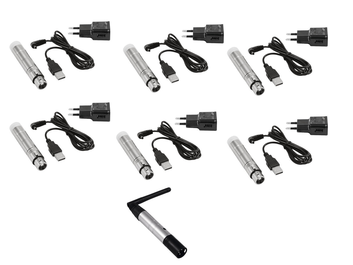EUROLITE Set QuickDMX 1x Transmitter + 6x AKKU Receiver