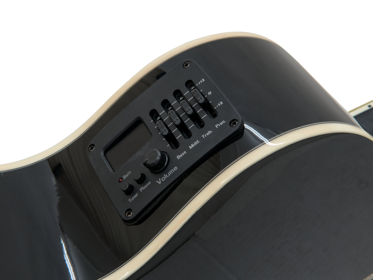 DiMavery AW-400 Western Guitar LH - Black