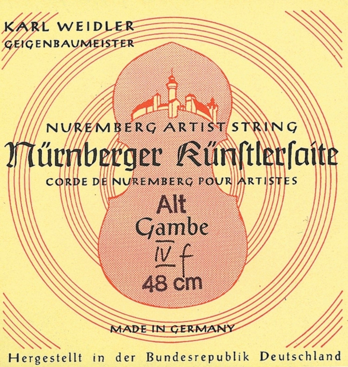 Nürnberger Viola da gambe strings Artist rope core. Chrome steel wound - D'