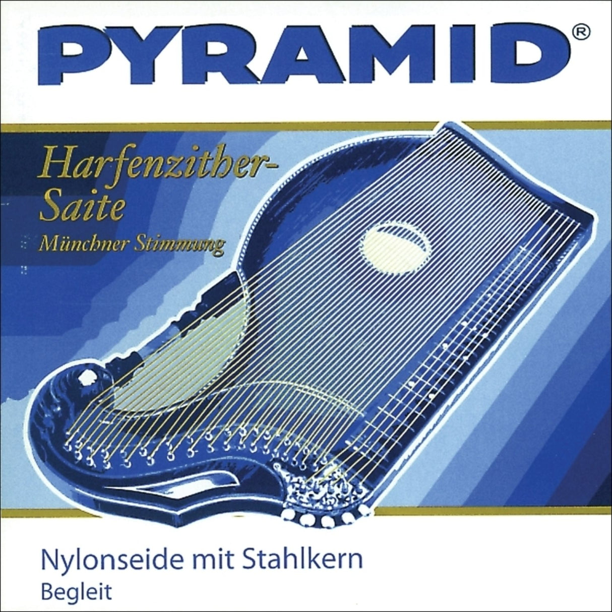 Pyramid strings for zither Nylon silk with steel core.Harp-/Air Zither - Set (612/Bg)