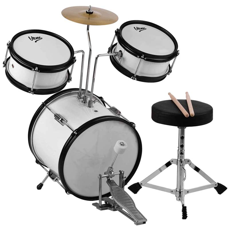 V-TONE VD Junior WH Children's Drum Set – White Acoustic Drum Set for Kids